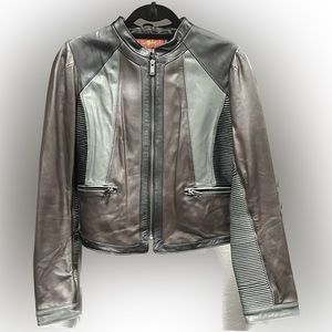 Seven leather multi moto jacket